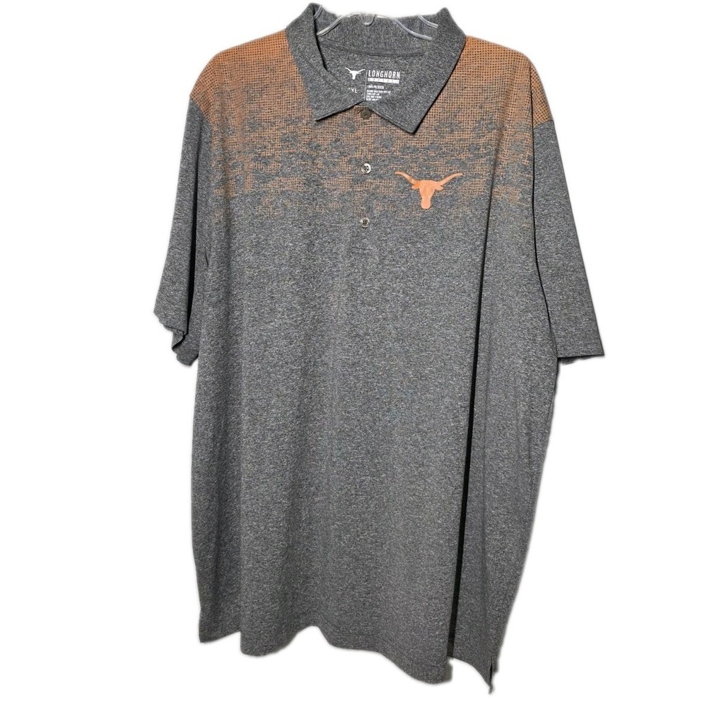 Longhorn Apparel Mens Shirt Size 2XL Gray Polo Sports Performance